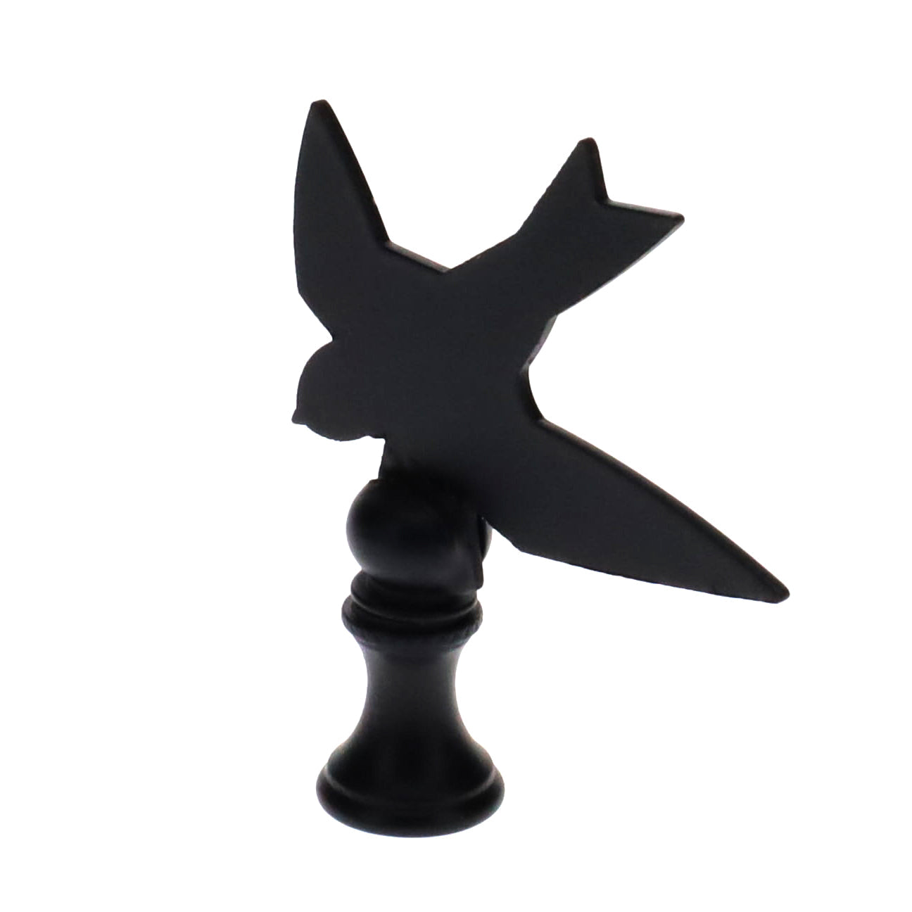 2-1/2" Tall Finial, Black Bird Silhouette, 1/4-27F Tap (15168)