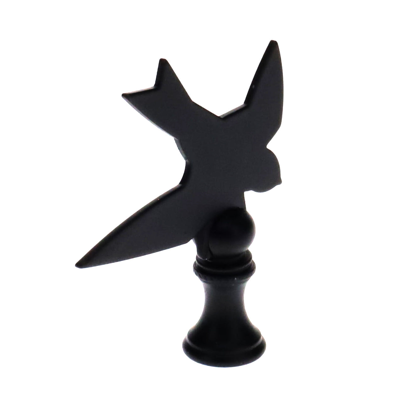 2-1/2" Tall Finial, Black Bird Silhouette, 1/4-27F Tap (15168)
