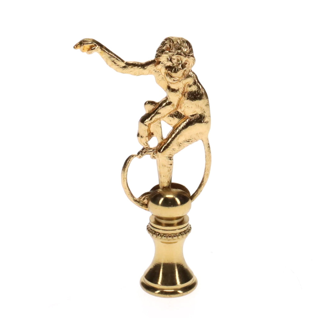 2-3/4" Tall Brass Finial, Monkey, 1/4-27F Tap (15170)