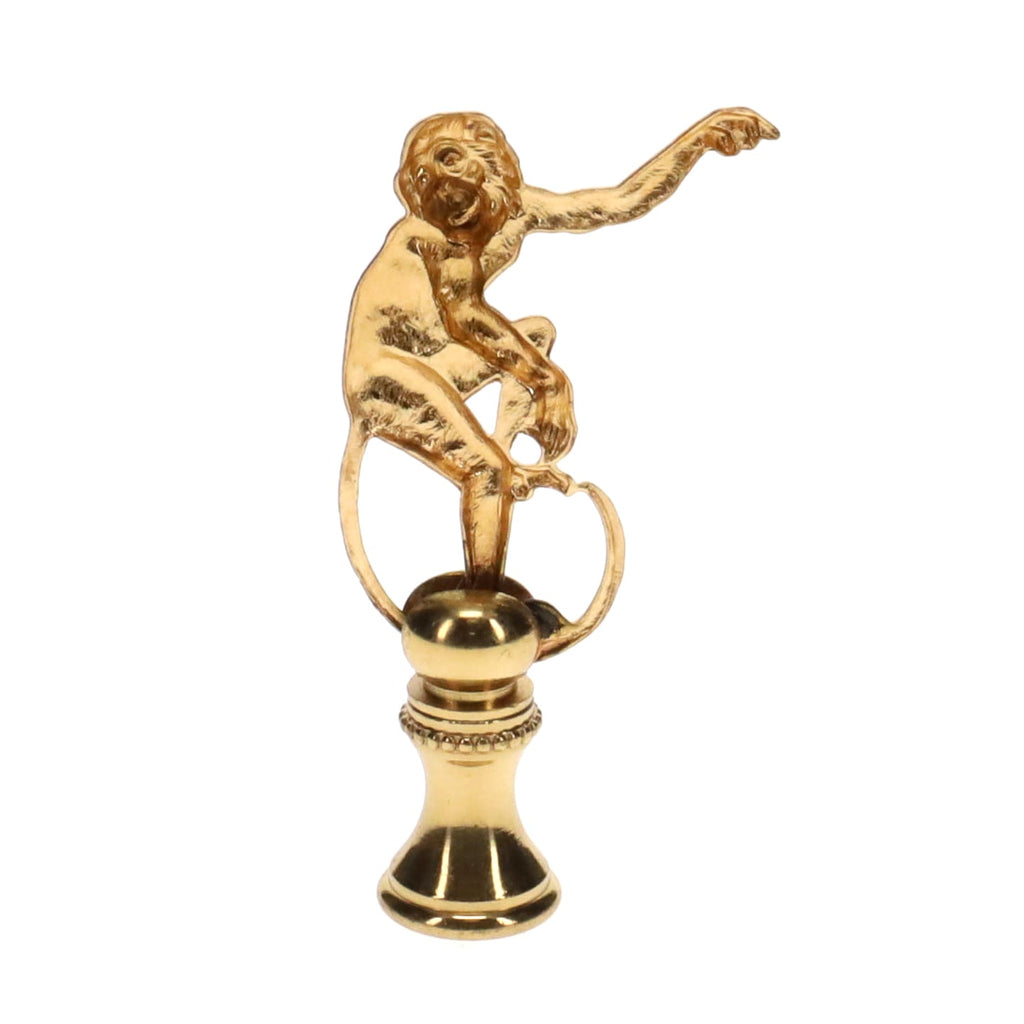 2-3/4" Tall Brass Finial, Monkey, 1/4-27F Tap (15170)