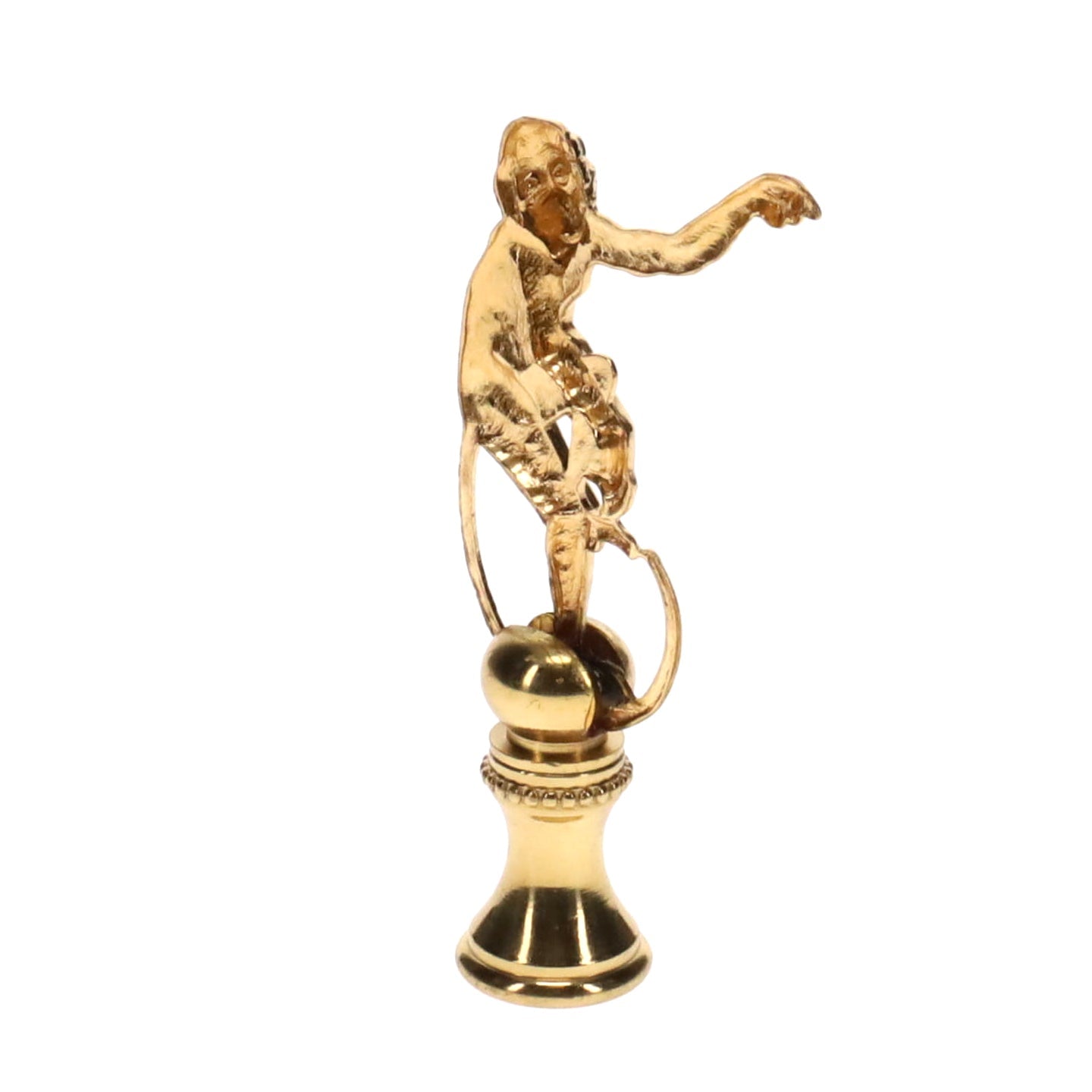 2-3/4" Tall Brass Finial, Monkey, 1/4-27F Tap (15170)