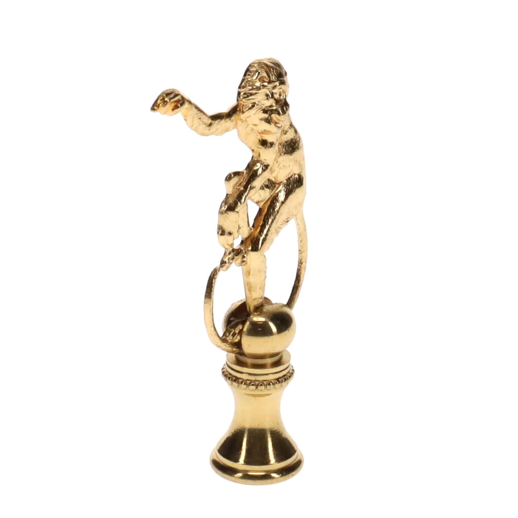 2-3/4" Tall Brass Finial, Monkey, 1/4-27F Tap (15170)