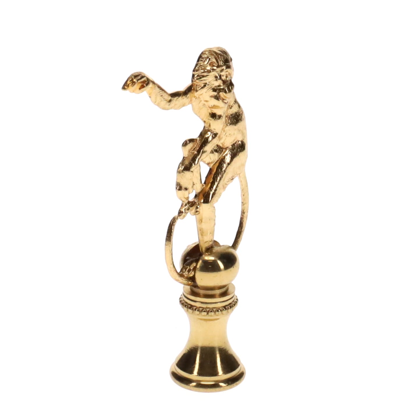 2-3/4" Tall Brass Finial, Monkey, 1/4-27F Tap (15170)