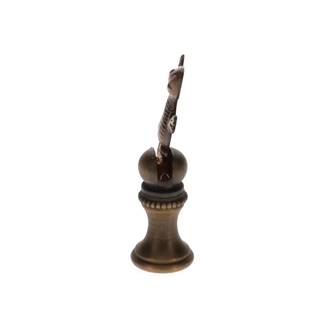 2-5/16" Tall Brass Finial, Gecko, Bronze Finish, 1/4-27F Tap (15172BR)