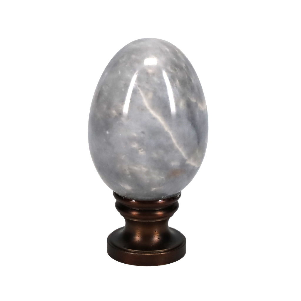 2-1/4" Tall Brass Finial, Marble Egg, Antique Bronze Finish, 1/4-27F Tap (15173B)