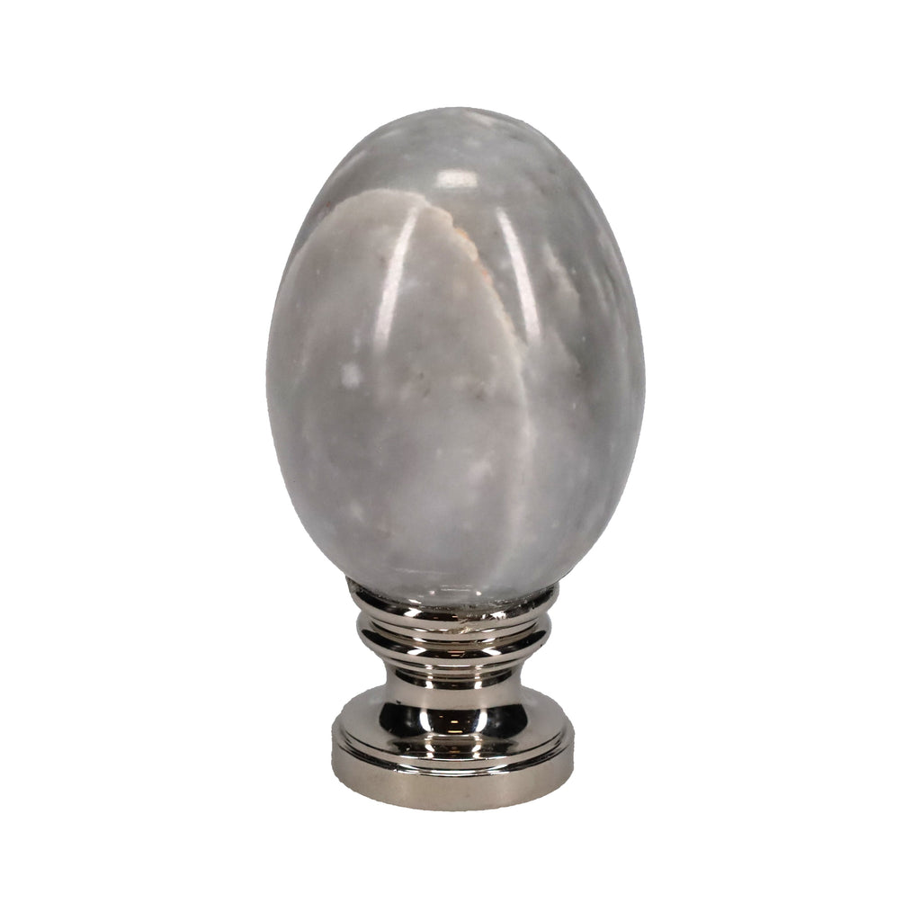 2-1/4" Tall Finial, Marble Egg, Nickel Finish, 1/4-27F Tap (15173N)
