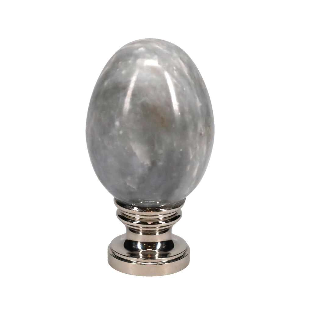 2-1/4" Tall Finial, Marble Egg, Nickel Finish, 1/4-27F Tap (15173N)