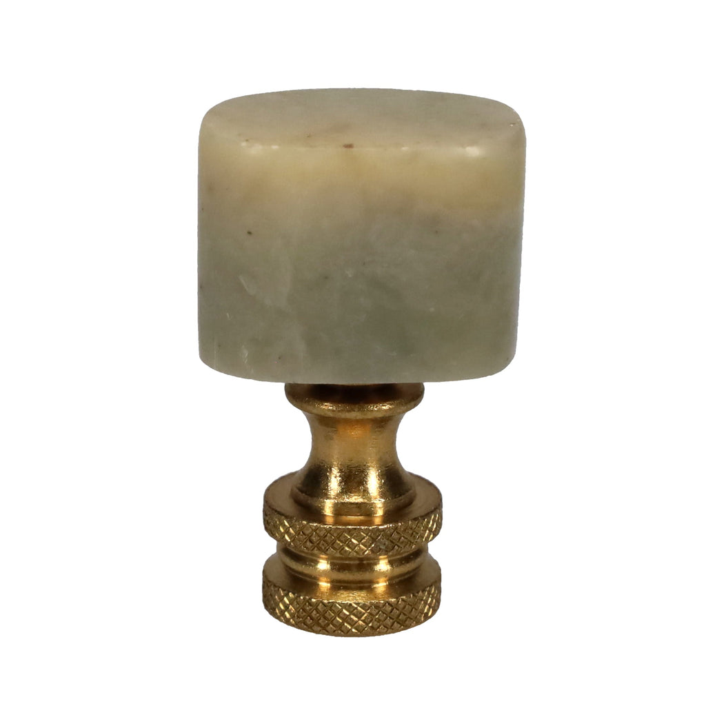 1-5/8" Tall Brass Finial, Jade Stone, 1/4-27F Tap (15174)