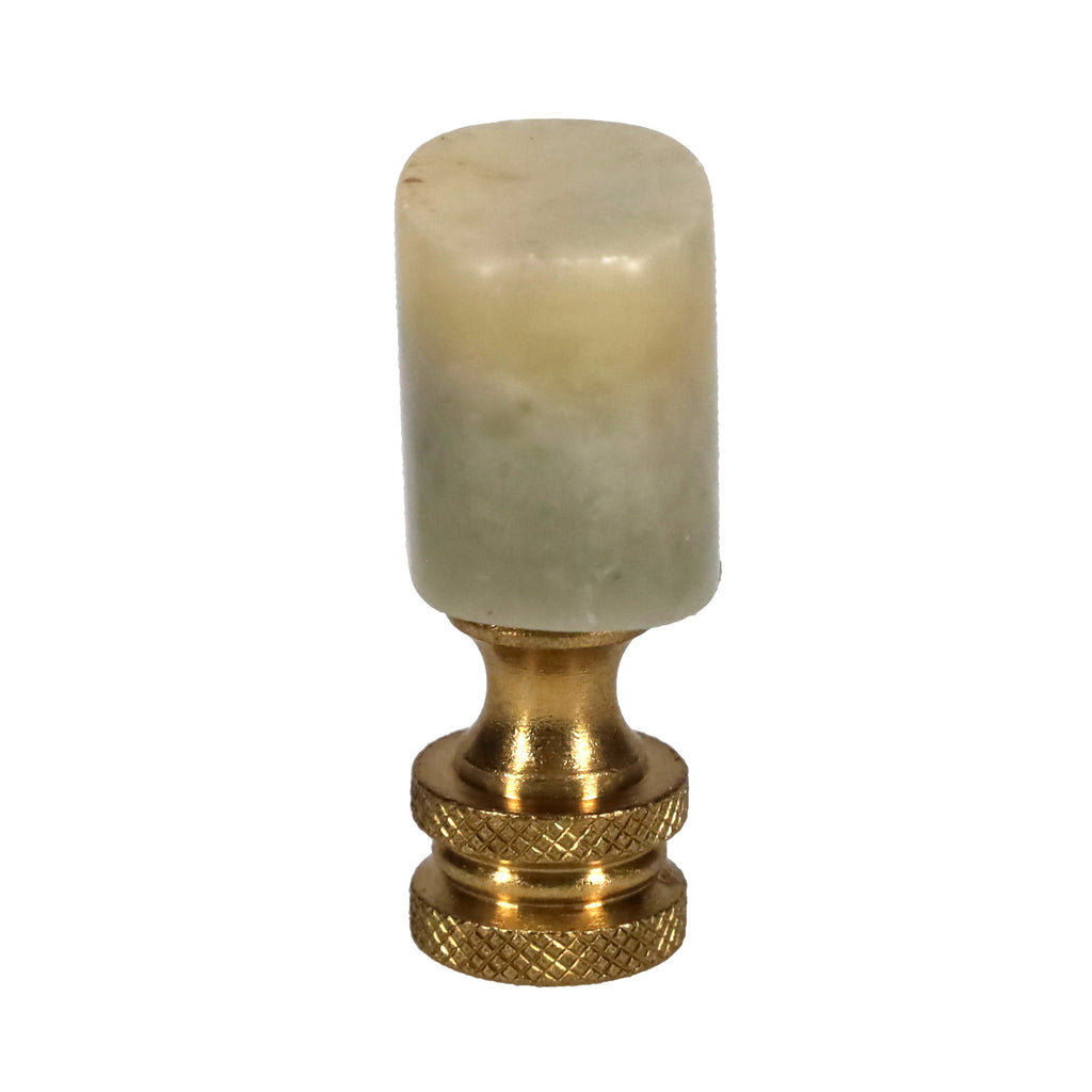 1-5/8" Tall Brass Finial, Jade Stone, 1/4-27F Tap (15174)