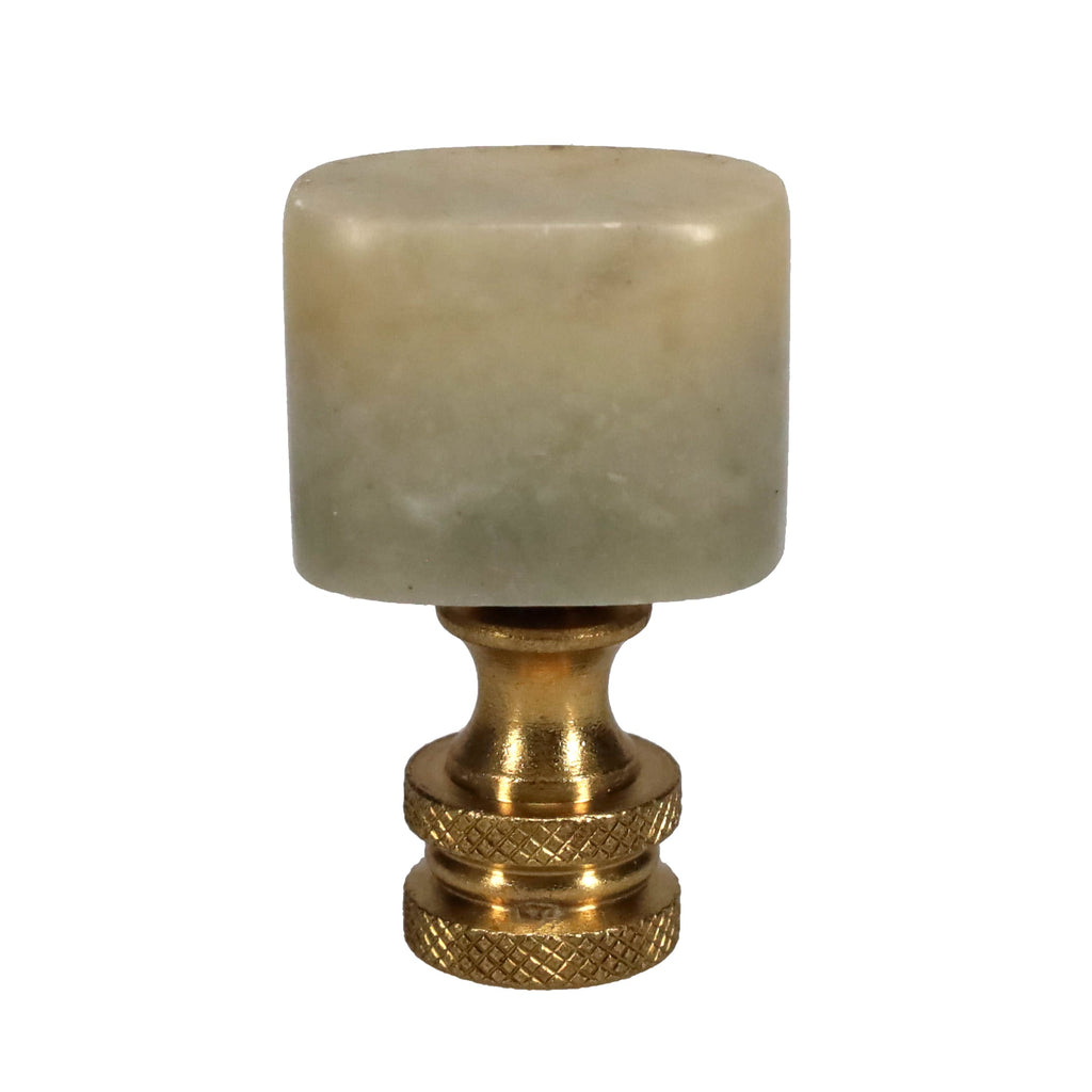 1-5/8" Tall Brass Finial, Jade Stone, 1/4-27F Tap (15174)
