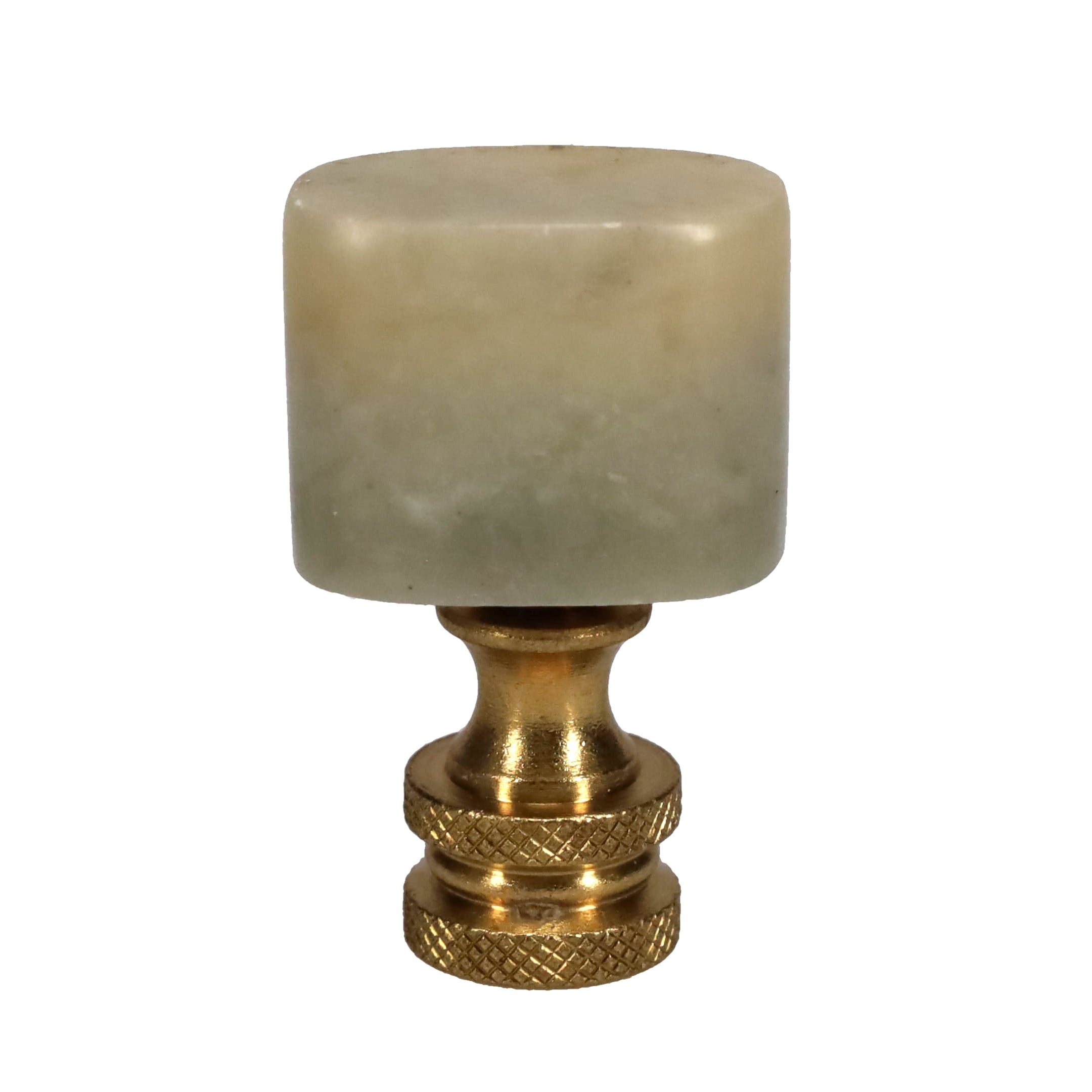 1-5/8" Tall Brass Finial, Jade Stone, 1/4-27F Tap (15174)