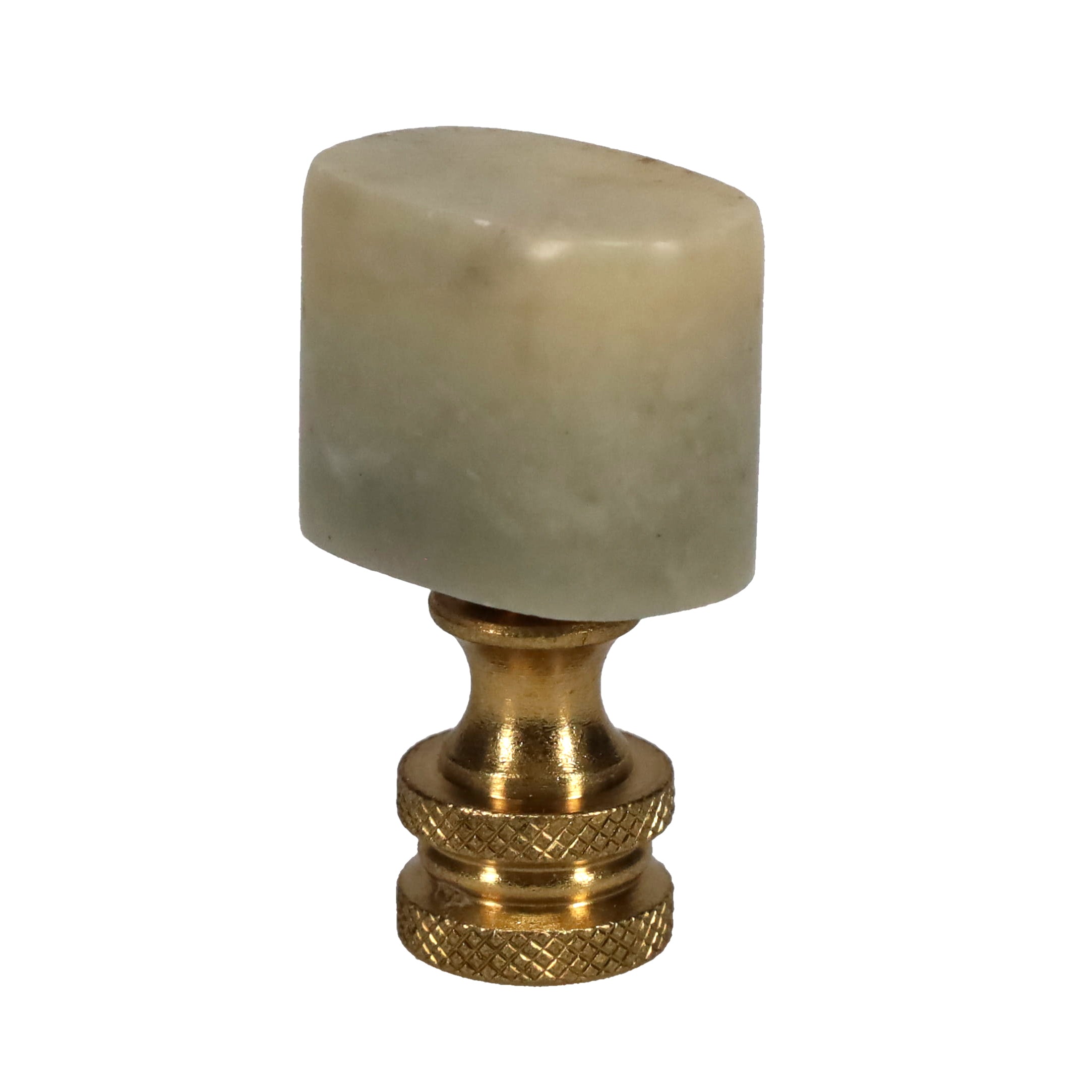 1-5/8" Tall Brass Finial, Jade Stone, 1/4-27F Tap (15174)
