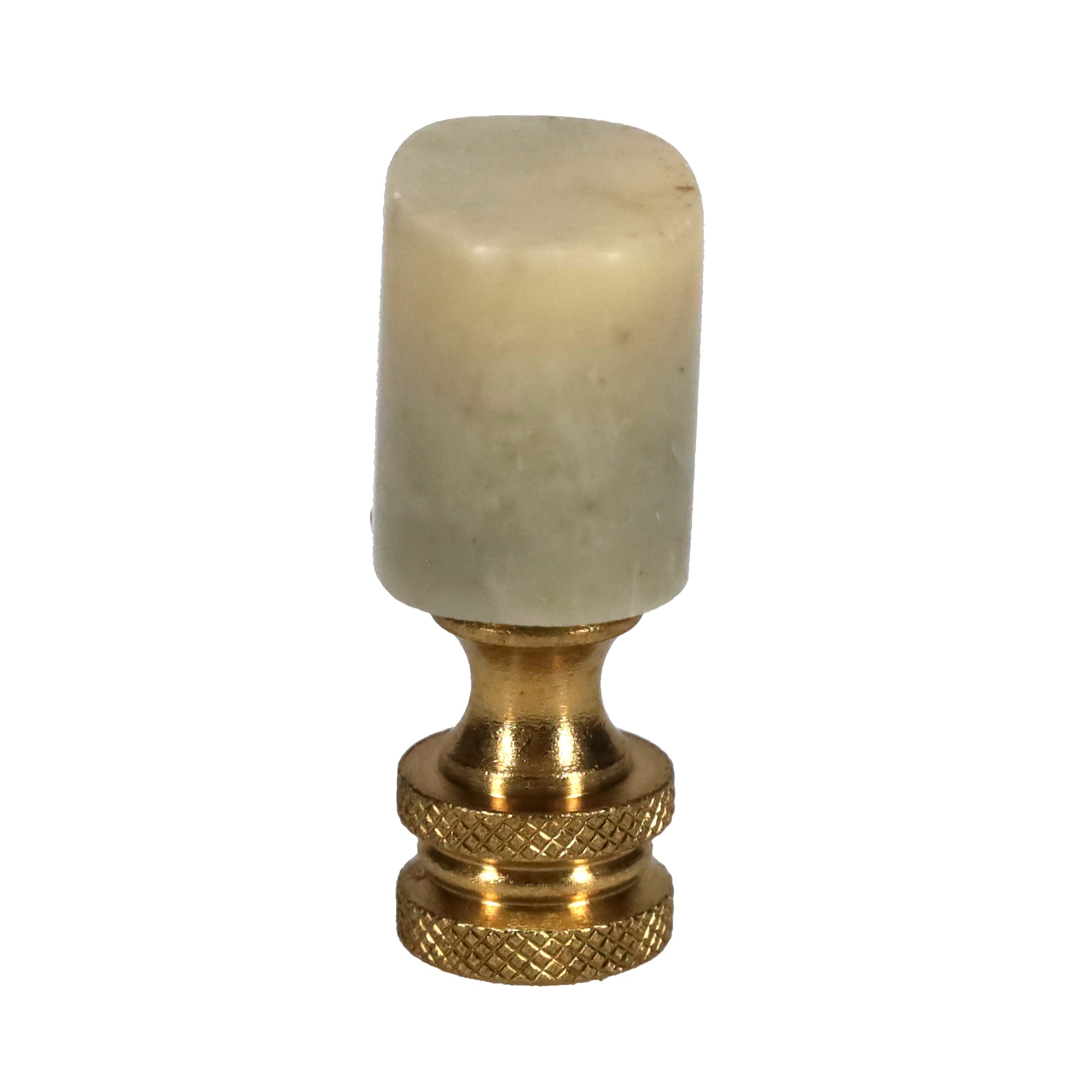 1-5/8" Tall Brass Finial, Jade Stone, 1/4-27F Tap (15174)
