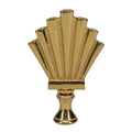 2-15/16" Tall Brass Finial, Fluted Fan, 1/4-27F Tap (15175)
