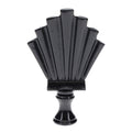2-15/16" Tall Brass Finial, Fluted Fan, Black Finish, 1/4-27F Tap (15175BK)