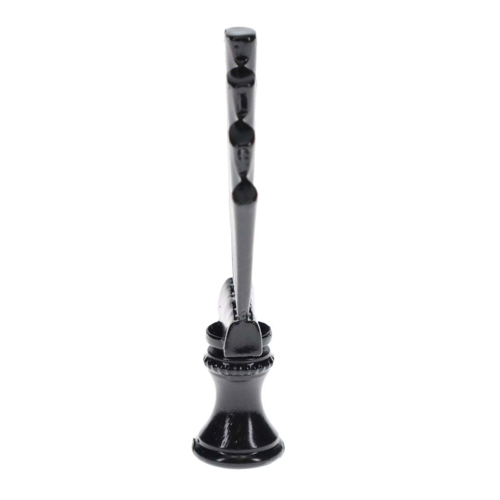 2-15/16" Tall Brass Finial, Fluted Fan, Black Finish, 1/4-27F Tap (15175BK)