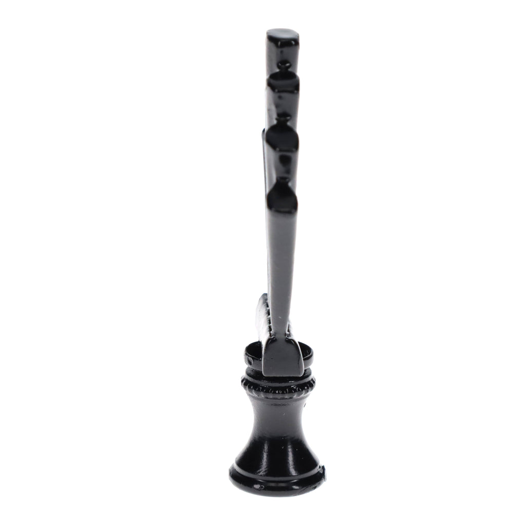 2-15/16" Tall Brass Finial, Fluted Fan, Black Finish, 1/4-27F Tap (15175BK)
