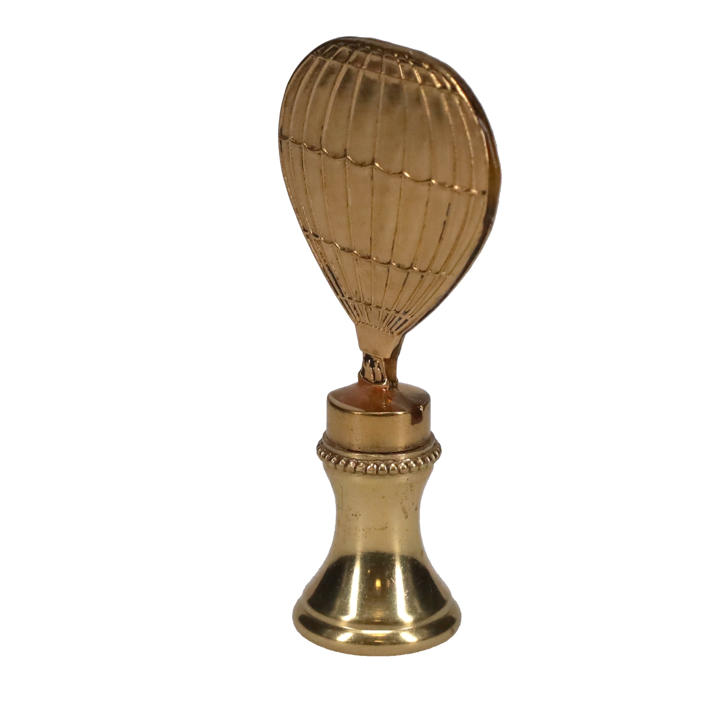 2-1/8" Tall Brass Finial, Hot Air Balloon, 1/4-27F Tap (15176)