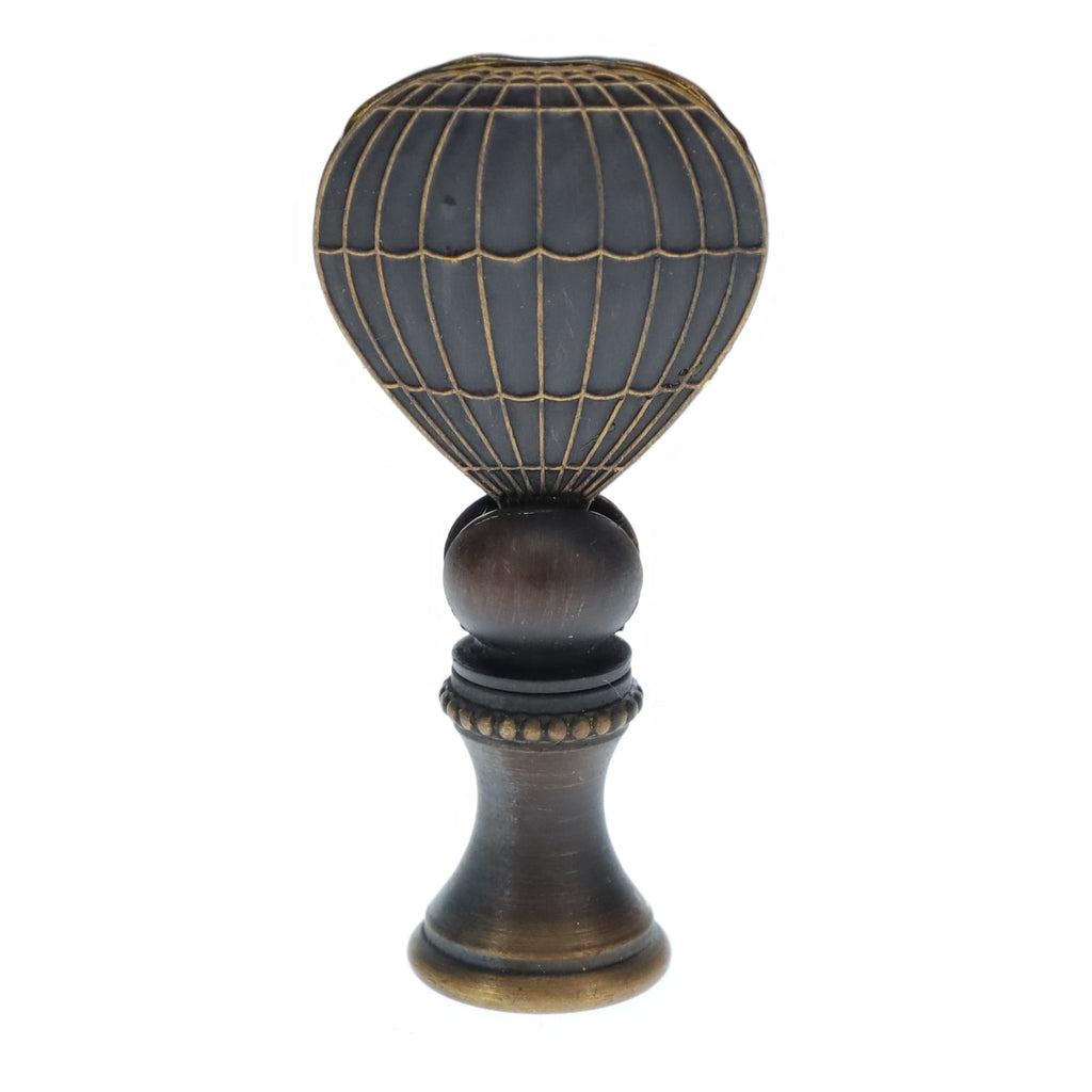 2-1/8" Tall Brass Finial, Hot Air Balloon, Dark Bronze, 1/4-27F Tap (15176BR)