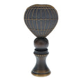 2-1/8" Tall Brass Finial, Hot Air Balloon, Dark Bronze, 1/4-27F Tap (15176BR)