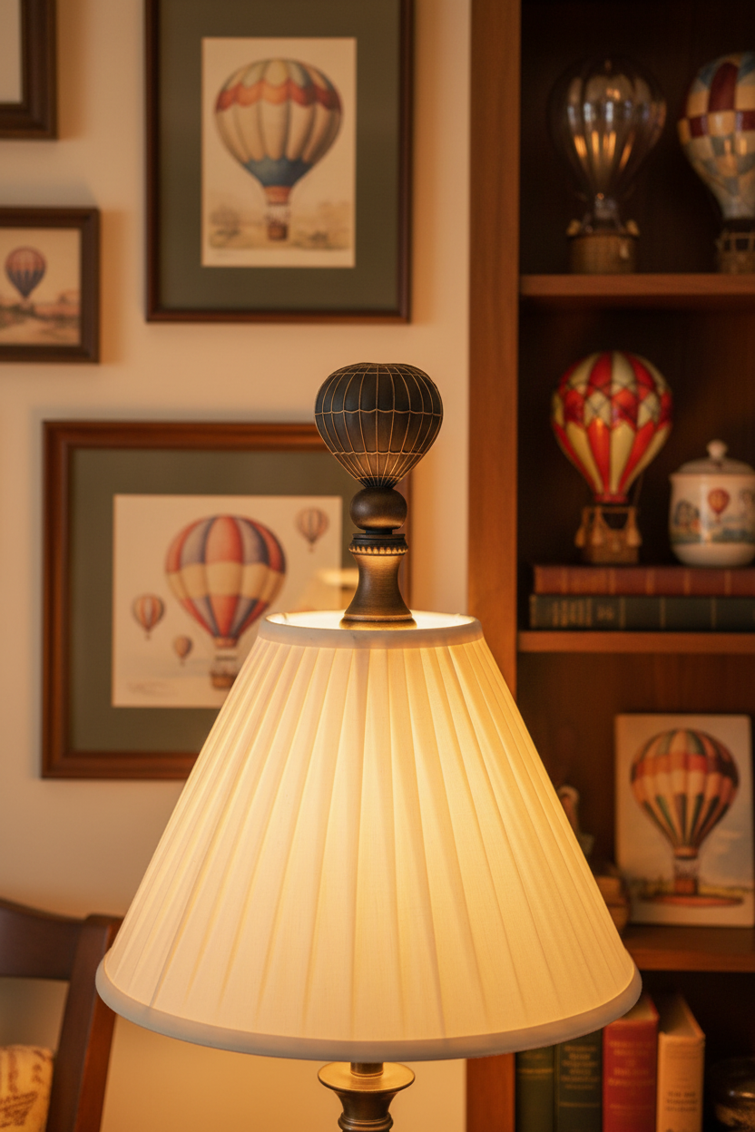 2-1/8" Tall Brass Finial, Hot Air Balloon, Dark Bronze, 1/4-27F Tap (15176BR)