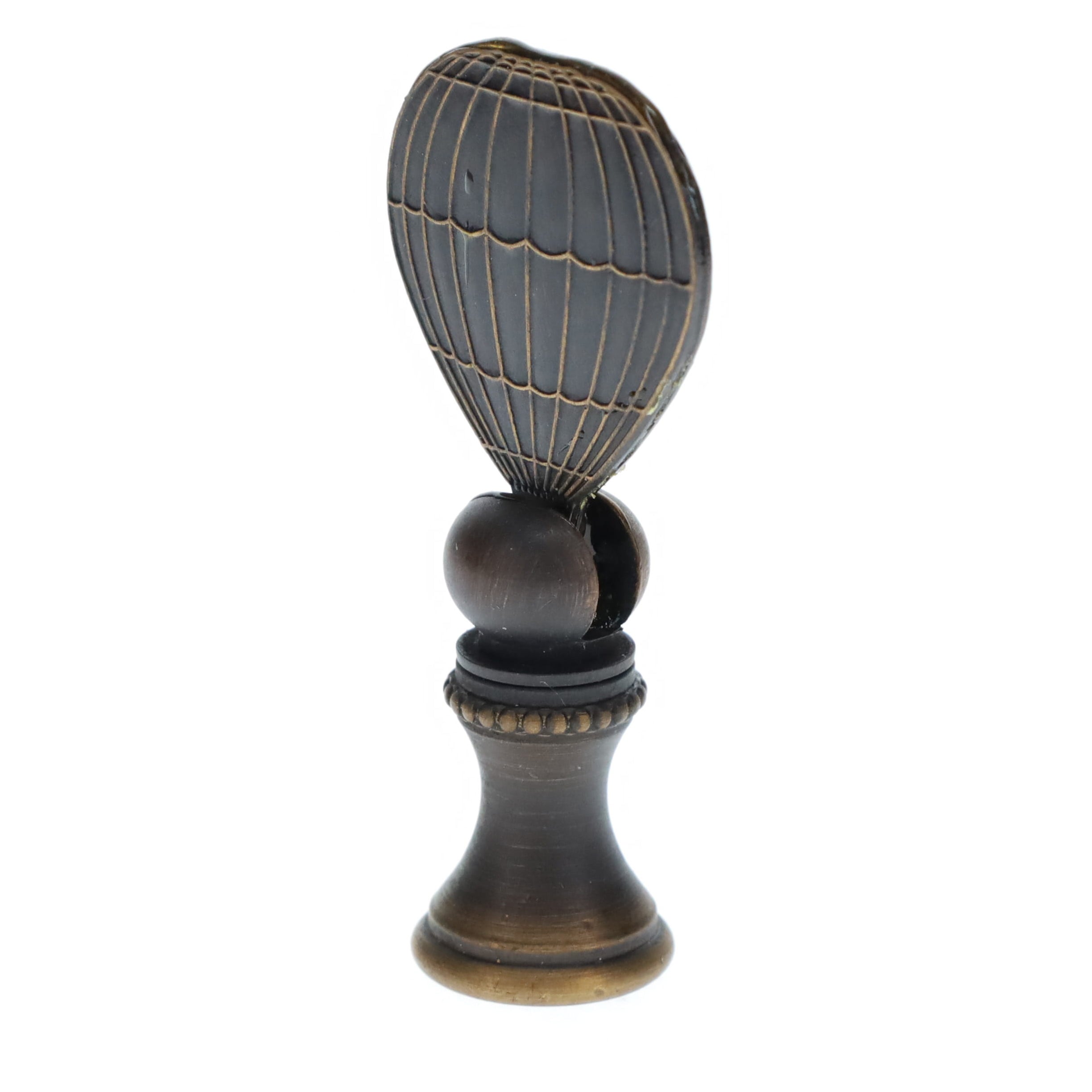 2-1/8" Tall Brass Finial, Hot Air Balloon, Dark Bronze, 1/4-27F Tap (15176BR)