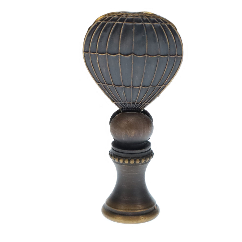 2-1/8" Tall Brass Finial, Hot Air Balloon, Dark Bronze, 1/4-27F Tap (15176BR)