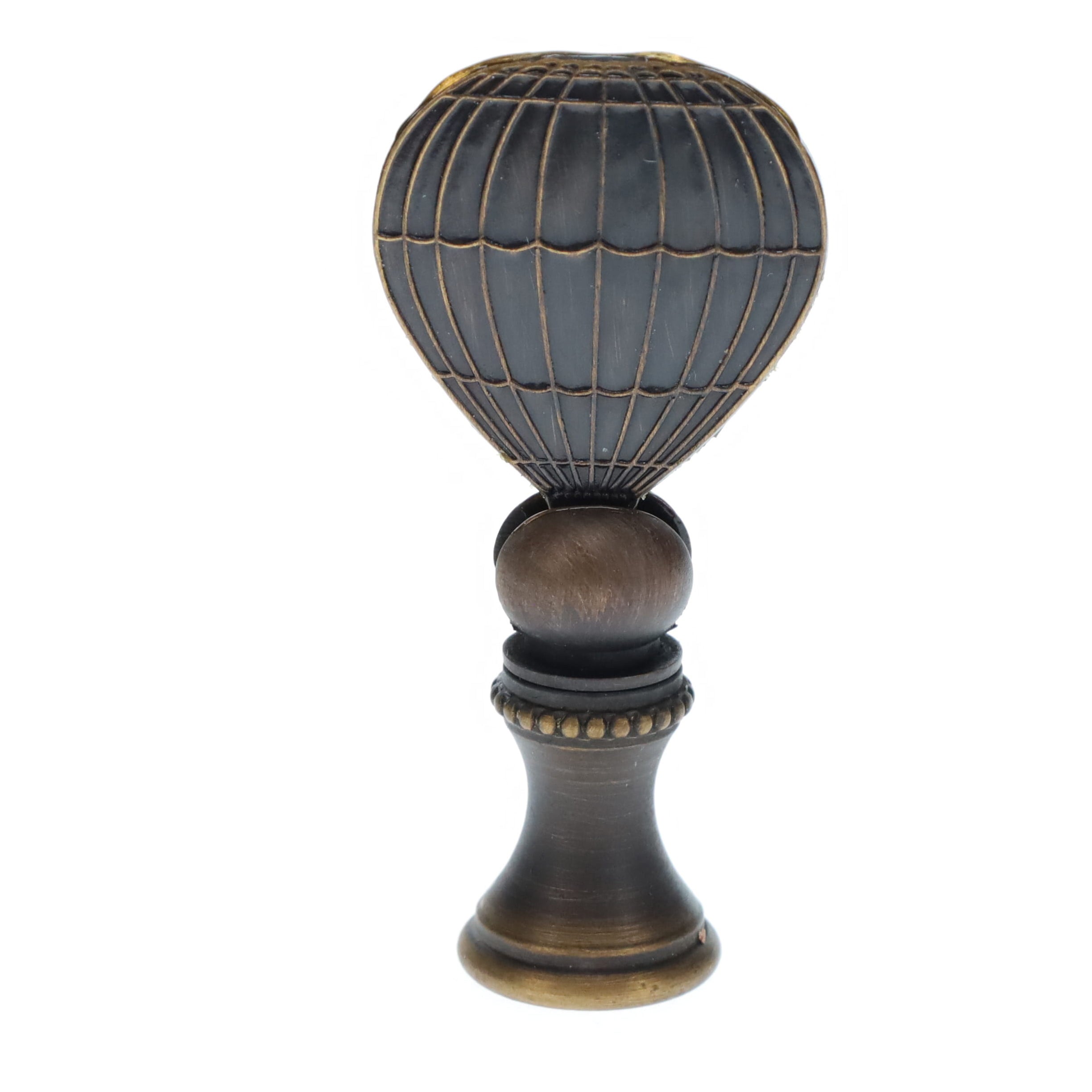 2-1/8" Tall Brass Finial, Hot Air Balloon, Dark Bronze, 1/4-27F Tap (15176BR)