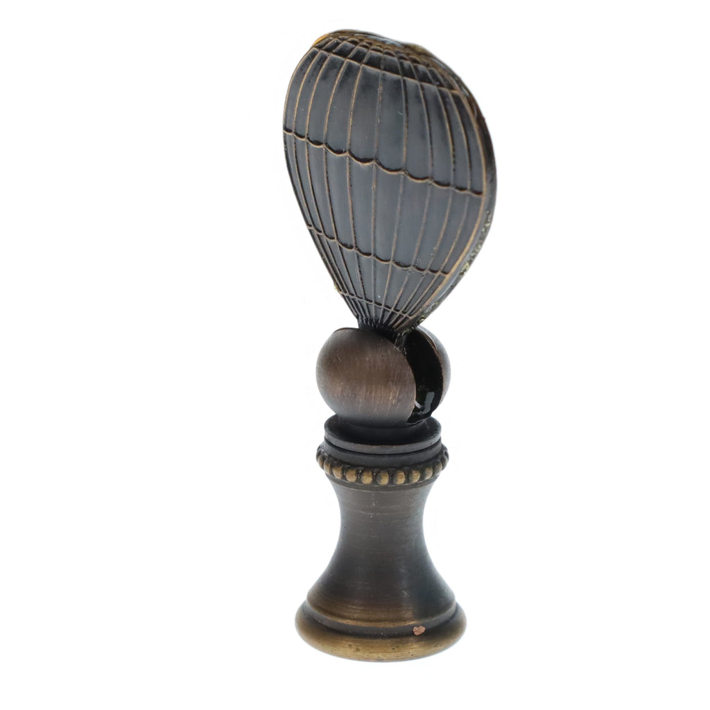 2-1/8" Tall Brass Finial, Hot Air Balloon, Dark Bronze, 1/4-27F Tap (15176BR)