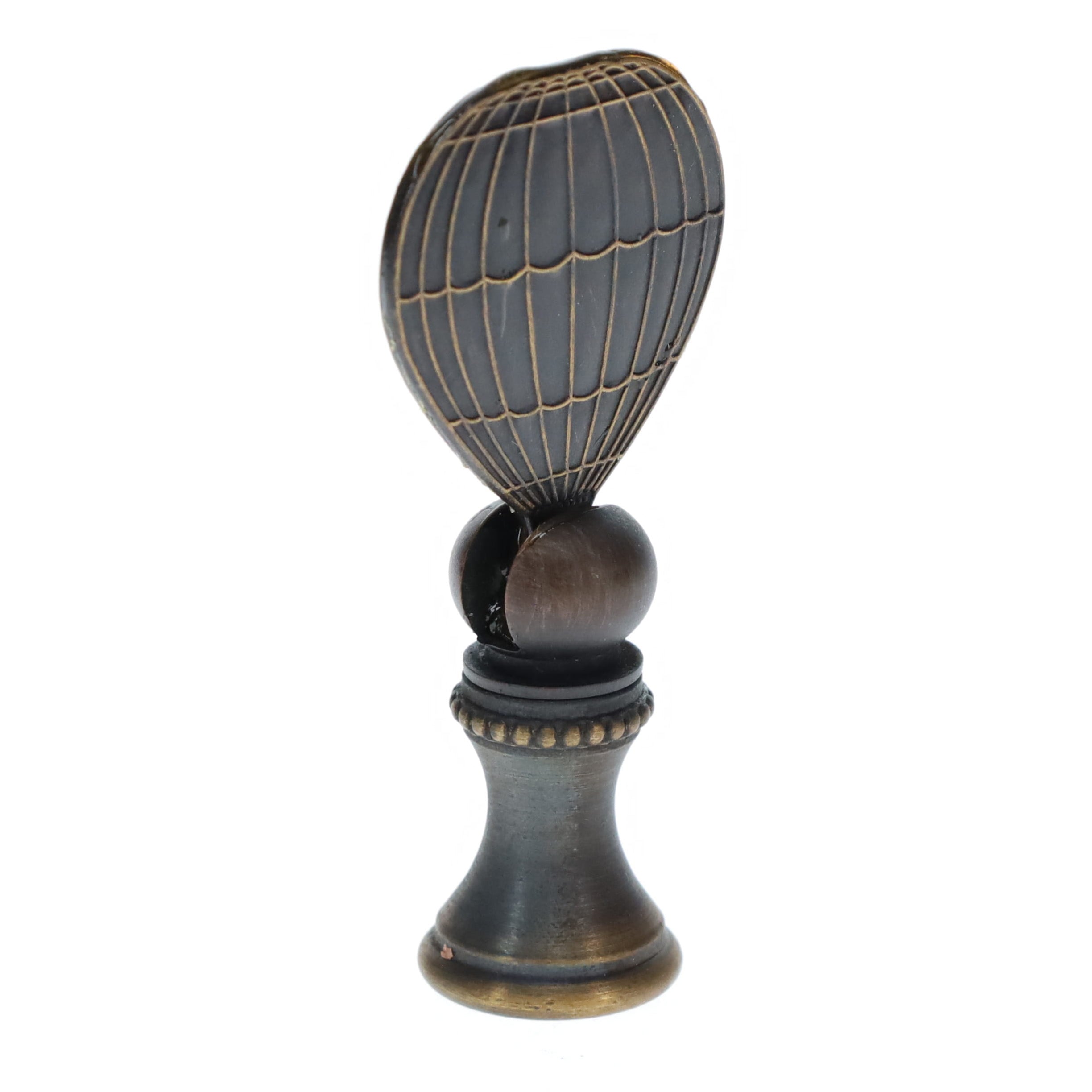 2-1/8" Tall Brass Finial, Hot Air Balloon, Dark Bronze, 1/4-27F Tap (15176BR)