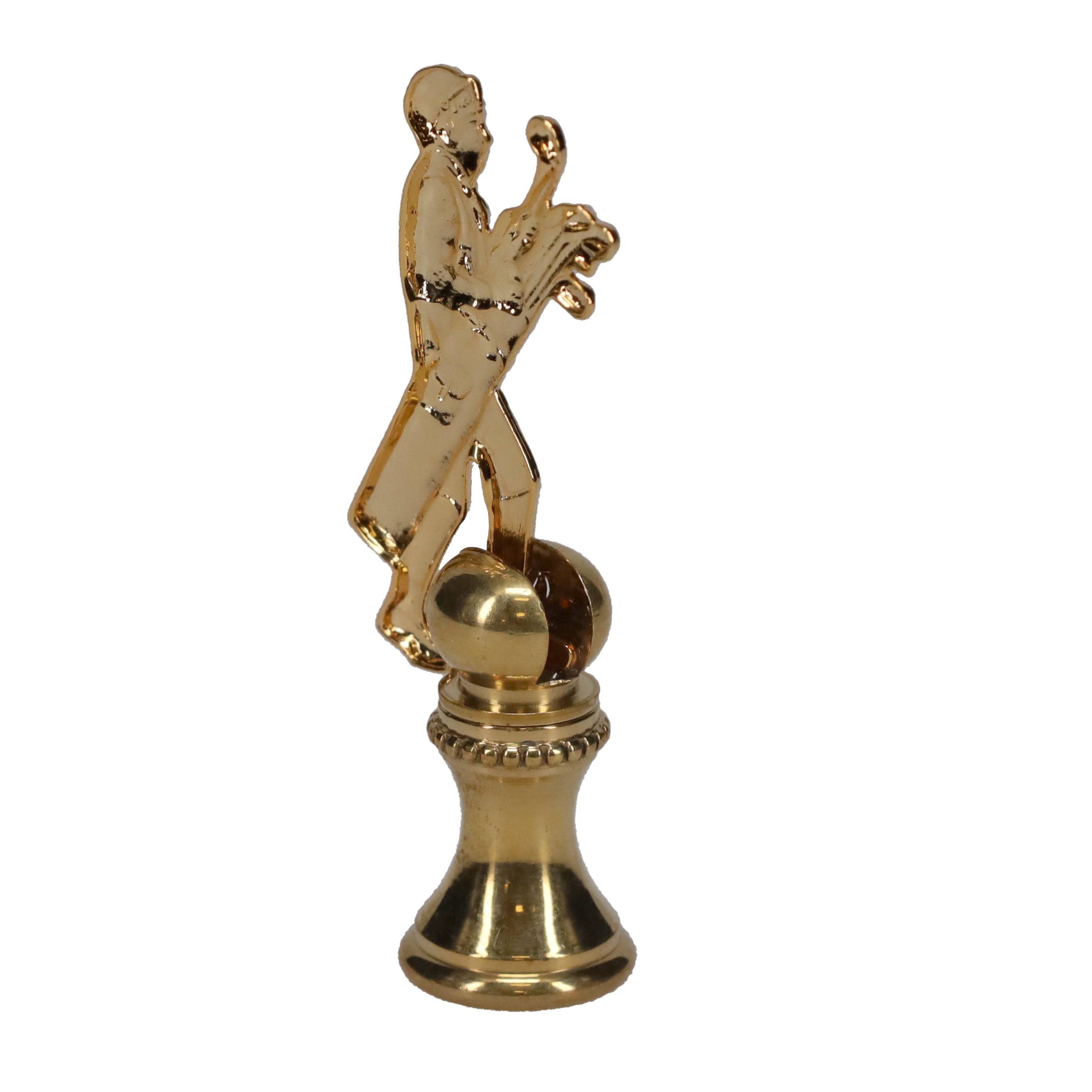 2-1/2" Tall Brass Finial, Golfer with Golf Bag, 1/4-27F Tap (15177)