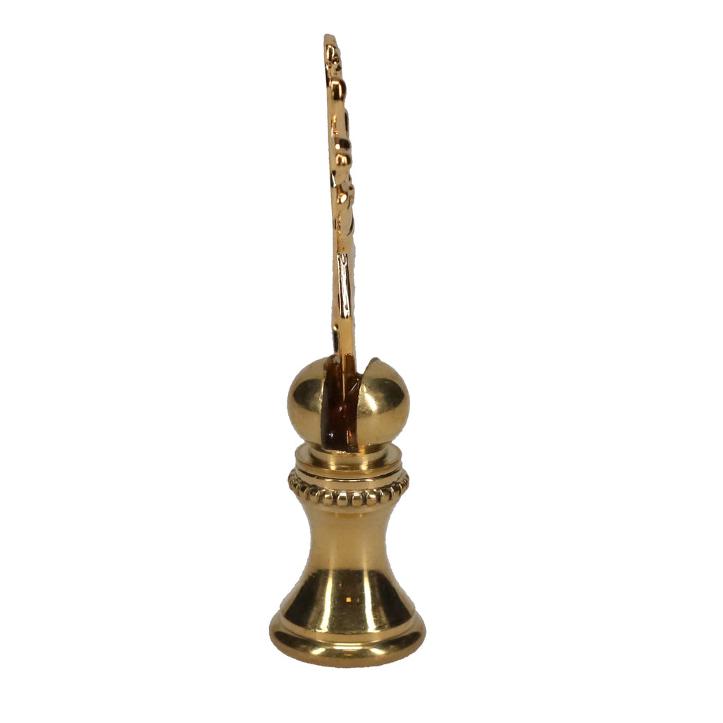 2-1/2" Tall Brass Finial, Golfer with Golf Bag, 1/4-27F Tap (15177)