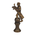 2-1/2" Tall Brass Finial, Golfer with Golf Bag, Bronze Finish, 1/4-27F Tap (15177BR)