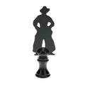 2-3/4" Tall Brass Finial, Cowboy Silhouette, 1/4-27F Tap (15178)