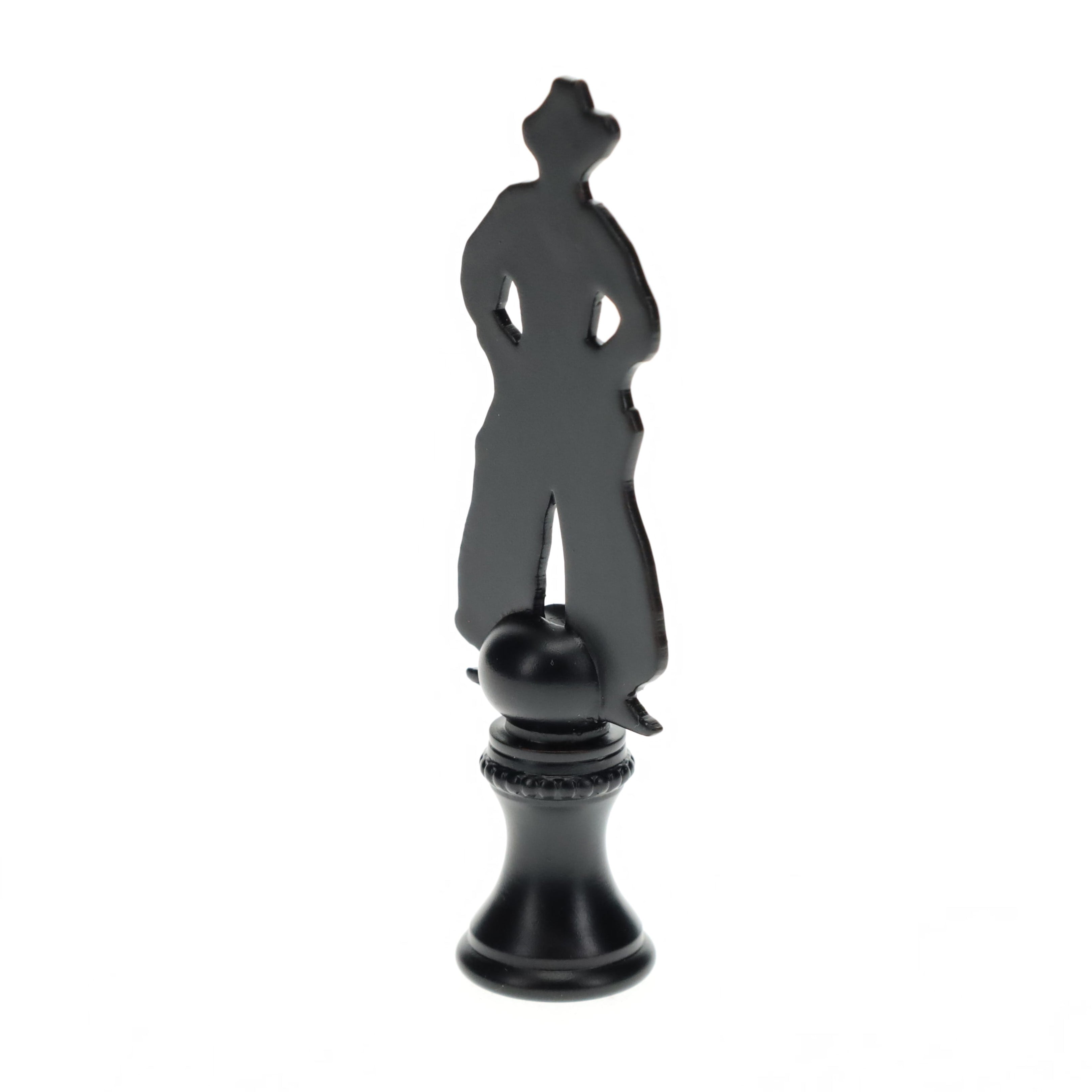 2-3/4" Tall Brass Finial, Cowboy Silhouette, 1/4-27F Tap (15178)