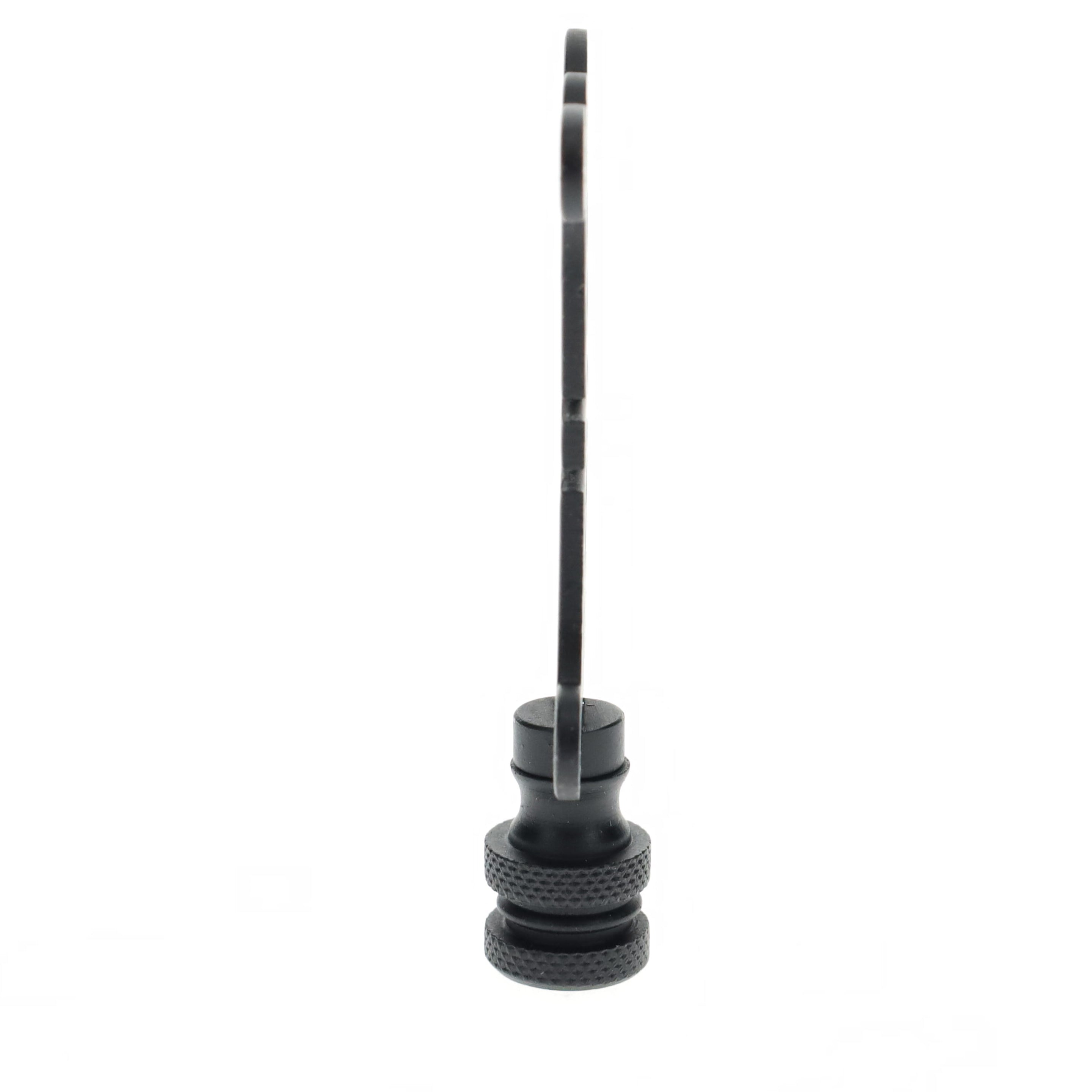 3-1/8" Tall Brass Finial, Chinese Symbol, Black, 1/4-27F Tap (15179BK)