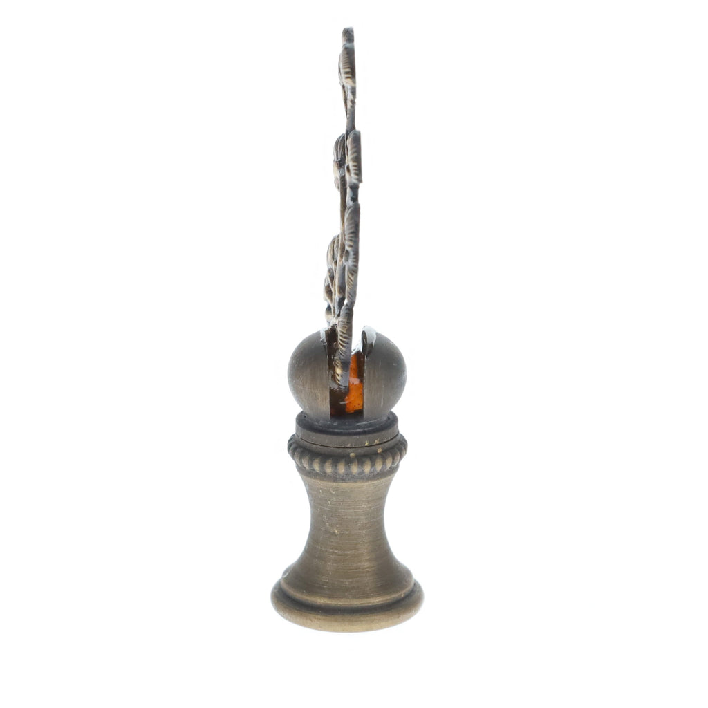 2-3/8" Tall Brass Finial, Ginkgo Foliage, 1/4-27F Tap (15182)