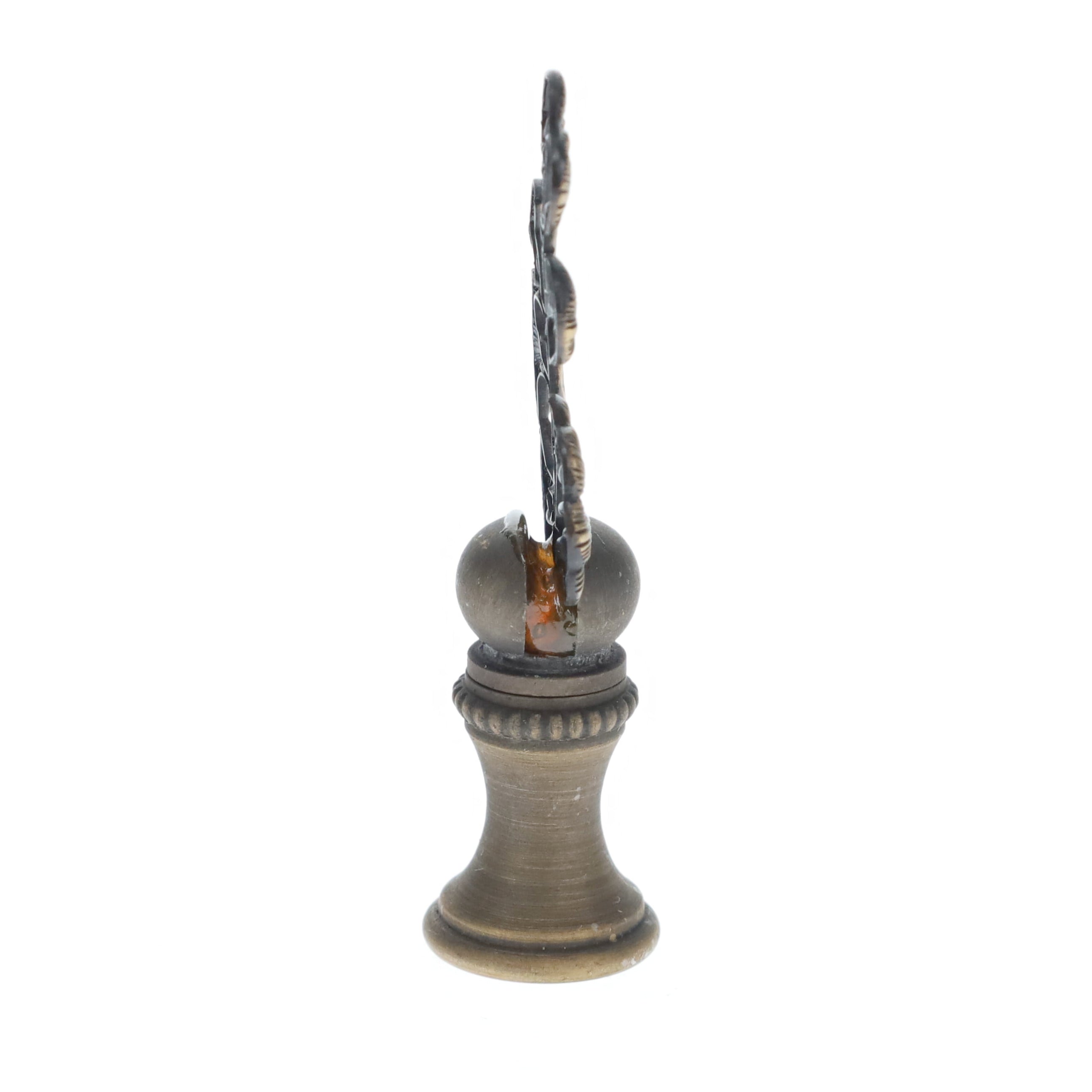 2-3/8" Tall Brass Finial, Ginkgo Foliage, 1/4-27F Tap (15182)