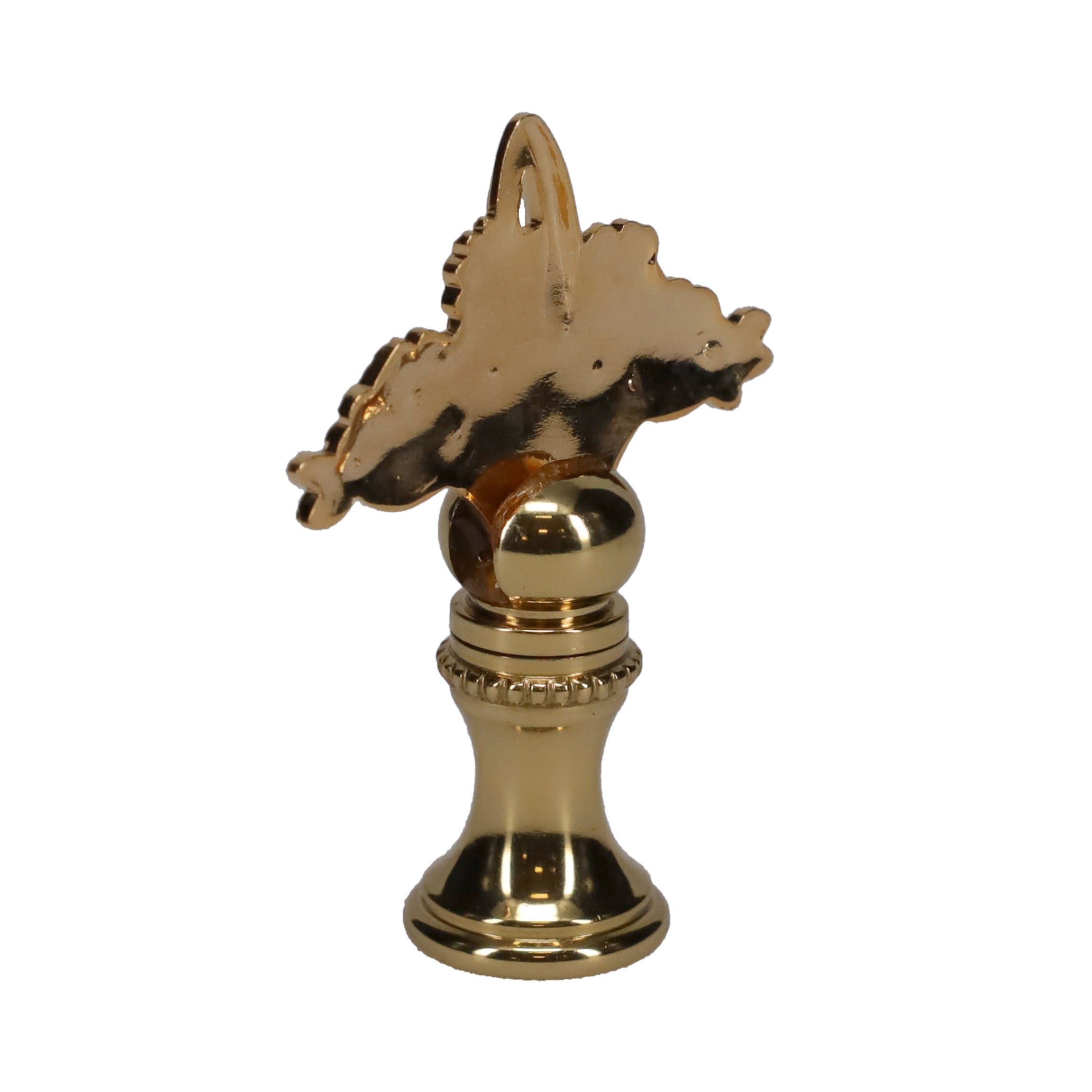 2" Tall Brass Finial, Flower Basket, 1/4-27F Tap (15183)
