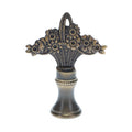 2" Tall Brass Finial, Flower Basket, Bronze Finish, 1/4-27F Tap (15183BR)