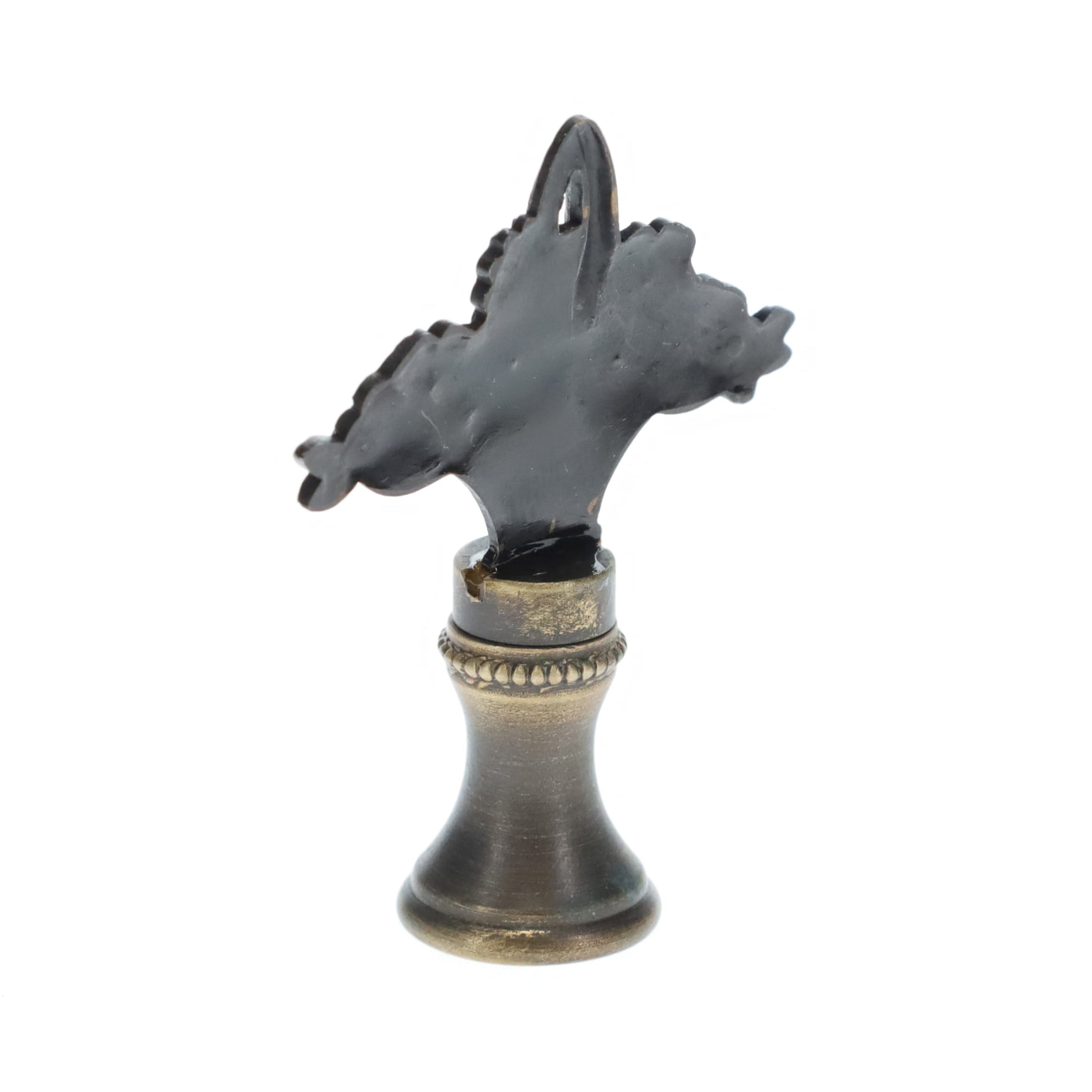 2" Tall Brass Finial, Flower Basket, Bronze Finish, 1/4-27F Tap (15183BR)