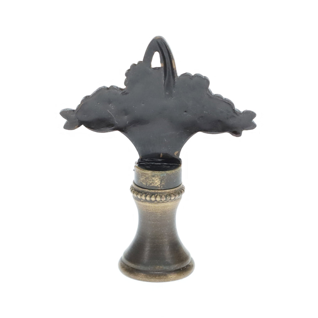 2" Tall Brass Finial, Flower Basket, Bronze Finish, 1/4-27F Tap (15183BR)