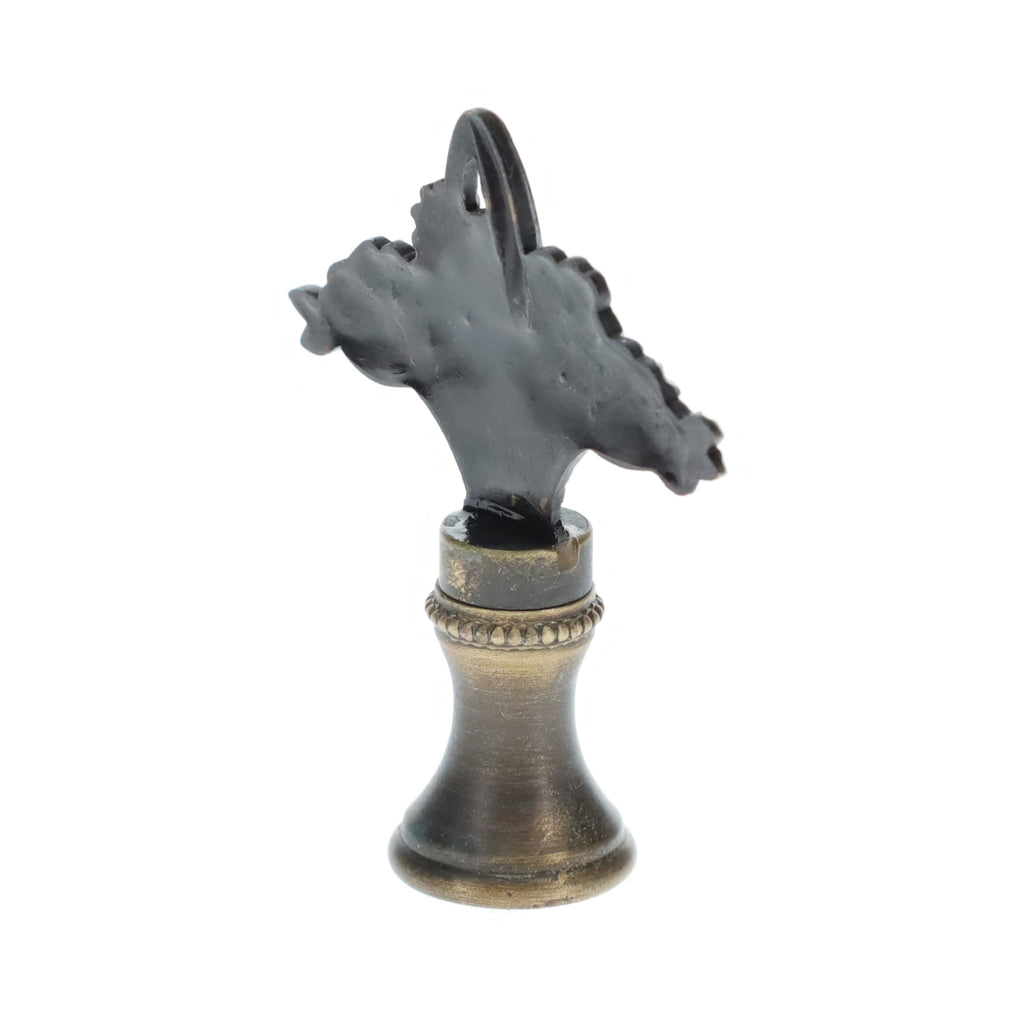 2" Tall Brass Finial, Flower Basket, Bronze Finish, 1/4-27F Tap (15183BR)