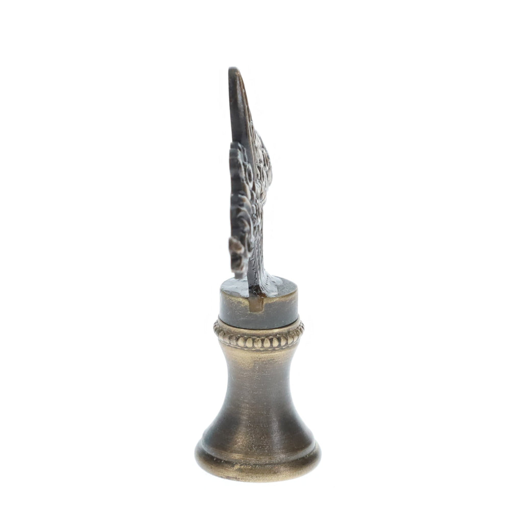 2" Tall Brass Finial, Flower Basket, Bronze Finish, 1/4-27F Tap (15183BR)