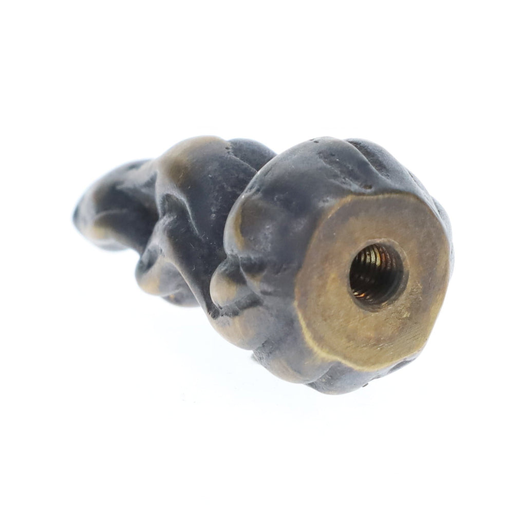 2-1/8" Tall Brass Finial, Bronze Flame, 1/4-27F Tap (15184)