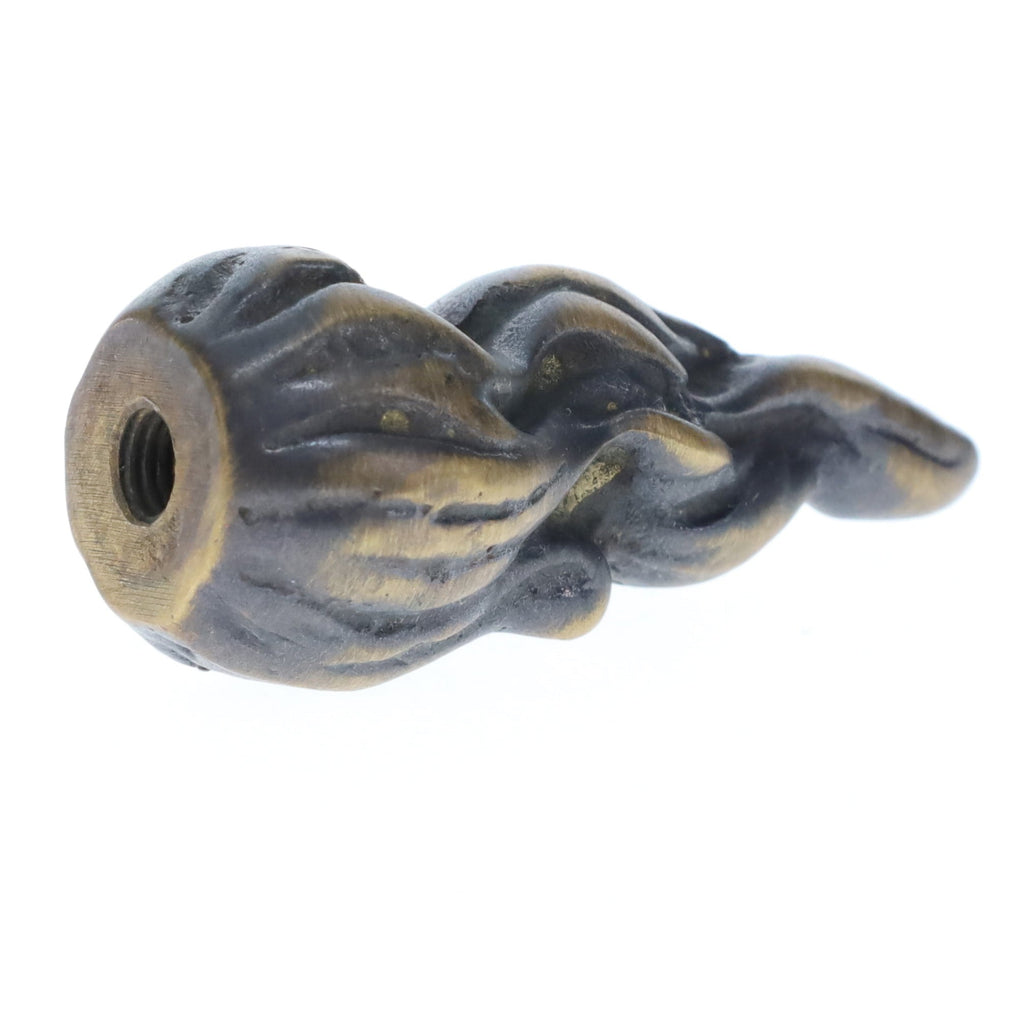 2-1/8" Tall Brass Finial, Bronze Flame, 1/4-27F Tap (15184)