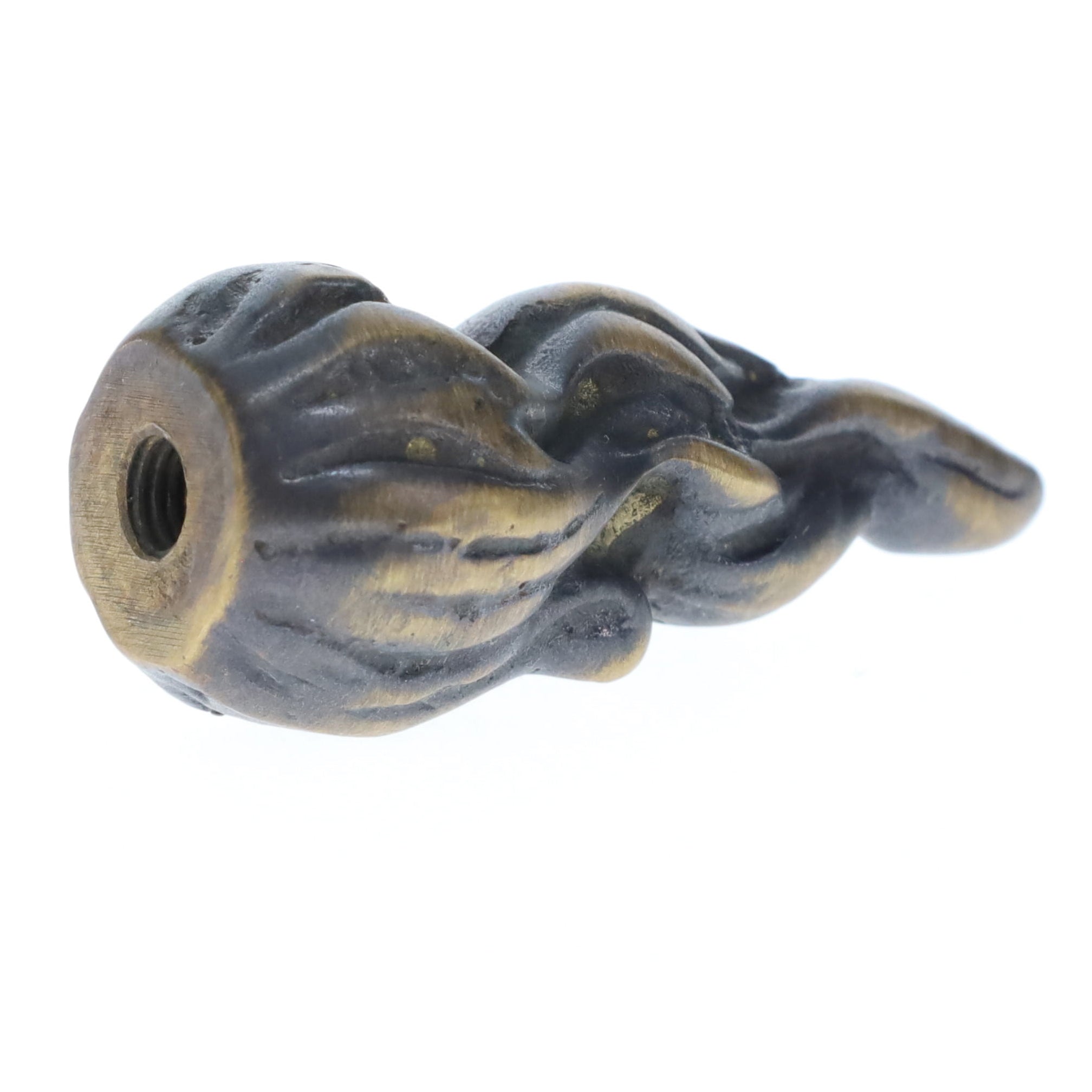 2-1/8" Tall Brass Finial, Bronze Flame, 1/4-27F Tap (15184)