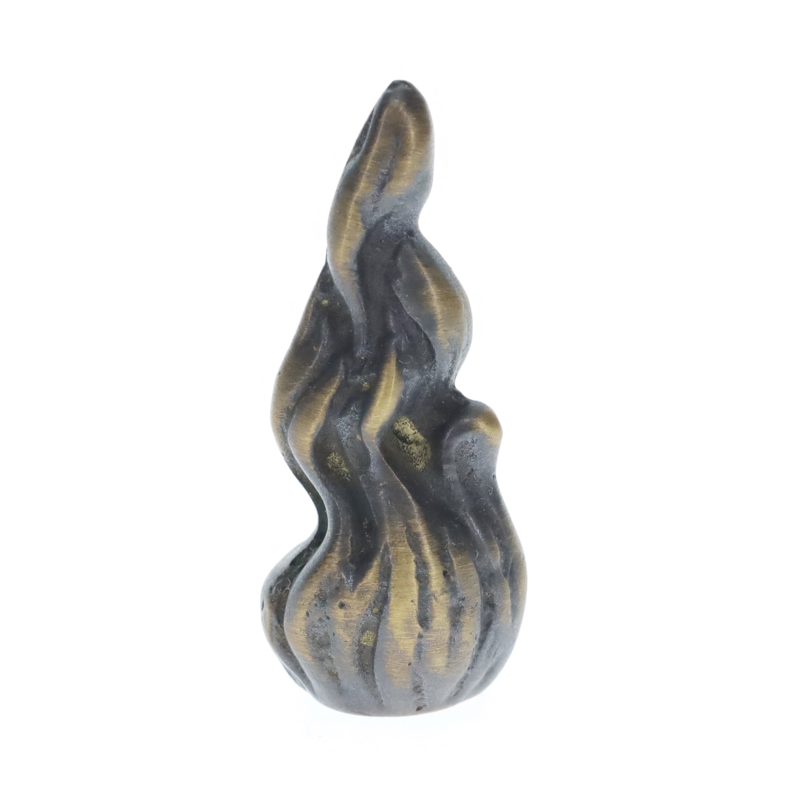 2-1/8" Tall Brass Finial, Bronze Flame, 1/4-27F Tap (15184)