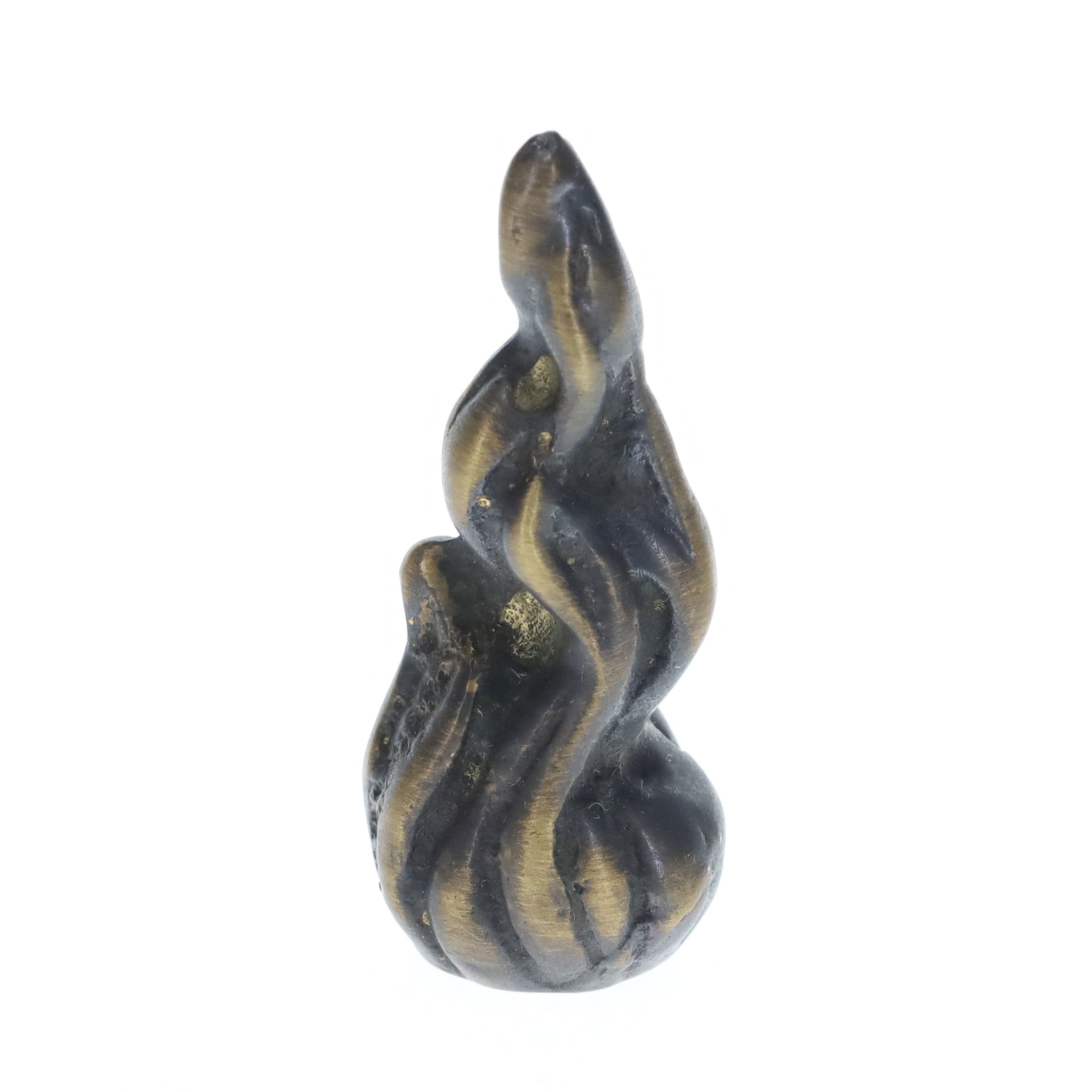 2-1/8" Tall Brass Finial, Bronze Flame, 1/4-27F Tap (15184)