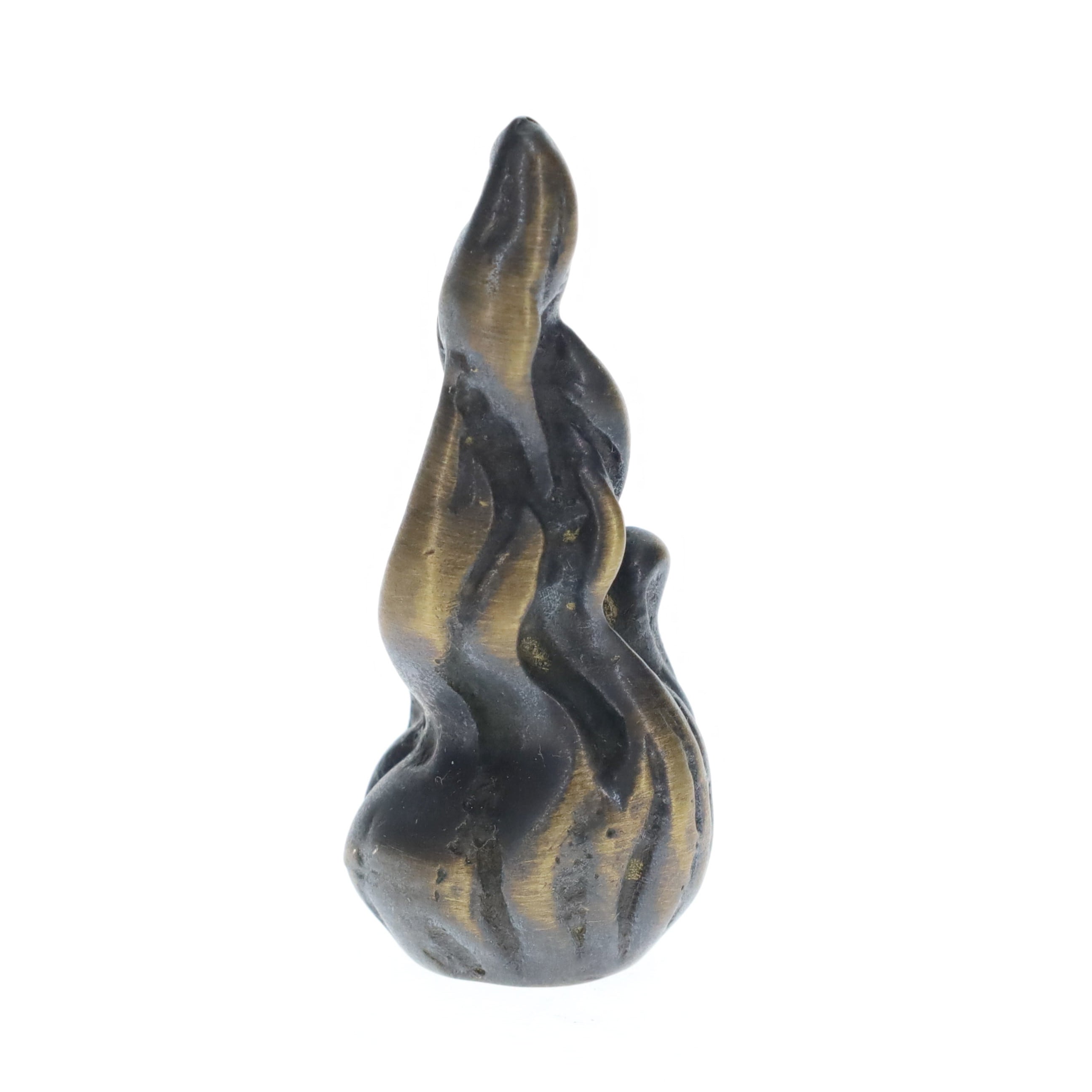 2-1/8" Tall Brass Finial, Bronze Flame, 1/4-27F Tap (15184)